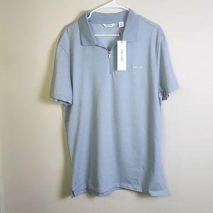 NWT Calvin Klein "Quarry" Gray Quarter-Zip Shirt